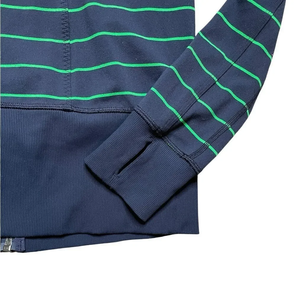 LULULEMON In Stride Striped  Blue and Green Jacket Size 8